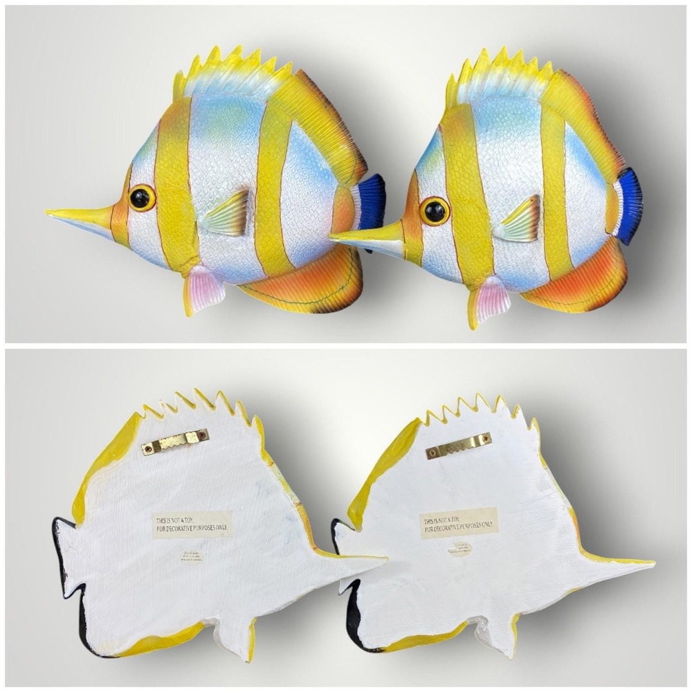 Fish Wall Decor Set of 6 Tropical Coastal Beach Nautical Plaques 2001 - Picture 8 of 10
